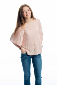 Young girl with brunette hair