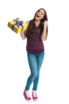 Young girl with gift