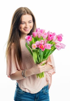 Young girl with bouquet