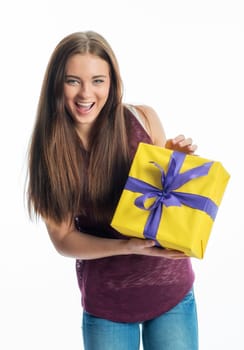 Young girl with gift