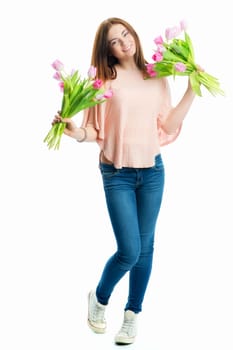 Young girl with bouquet