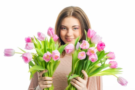 Young girl with bouquet