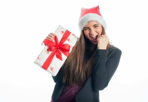 Christmas girl with gift