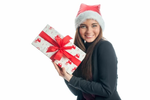 Christmas girl with gift