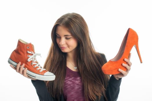 sneakers or high heels