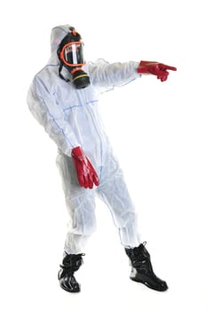 Man in protective suit