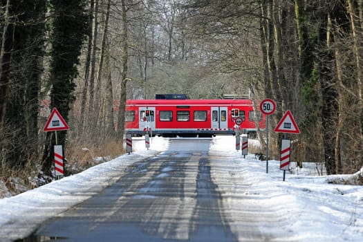 An S-Bahn in winter