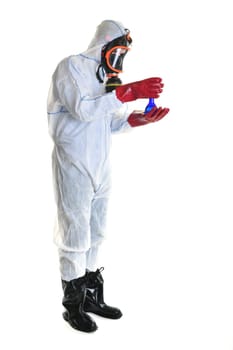Man in protective suit