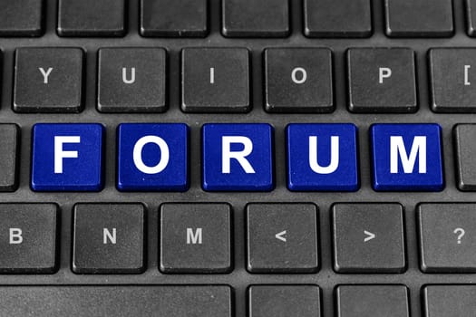 forum blue word on keyboard
