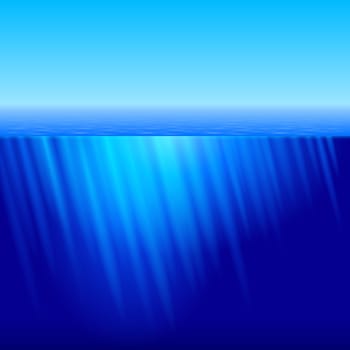 Calm scene with rays of Sun underwater