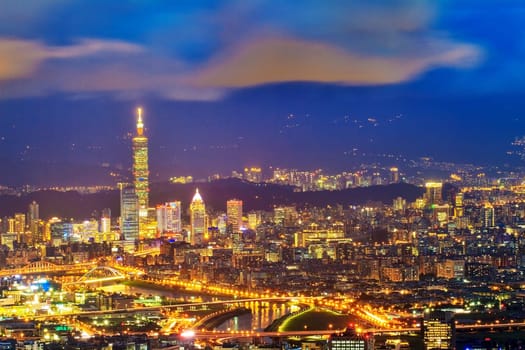 Skyline of Xinyi District in downtown Taipei, Taiwan for adv or others purpose use