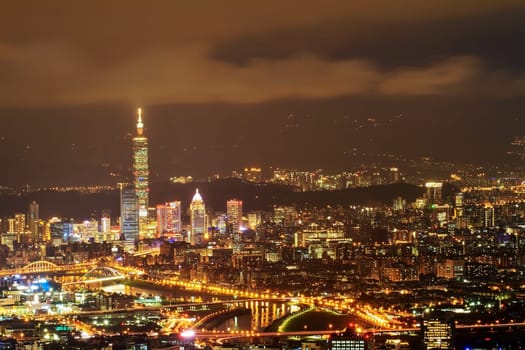 Skyline of Xinyi District in downtown Taipei, Taiwan for adv or others purpose use