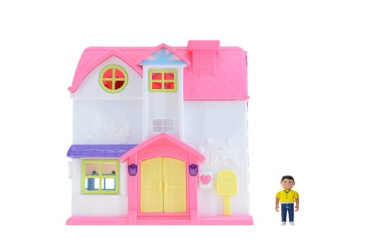 A close up shot of a toy doll house
