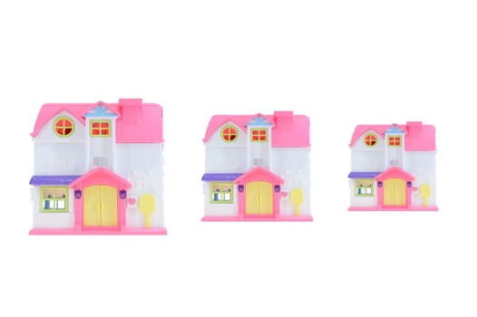 A close up shot of a toy doll house