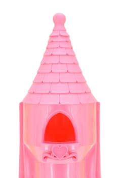 A close up shot of a toy castle