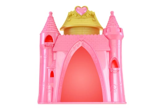A close up shot of a toy castle