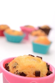 Colorful muffins in a kitchen