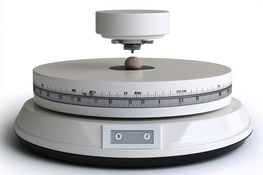 Levitating gyroscope showcases advanced magnetic technology, illustrating stability and rotation in a laboratory setting.
