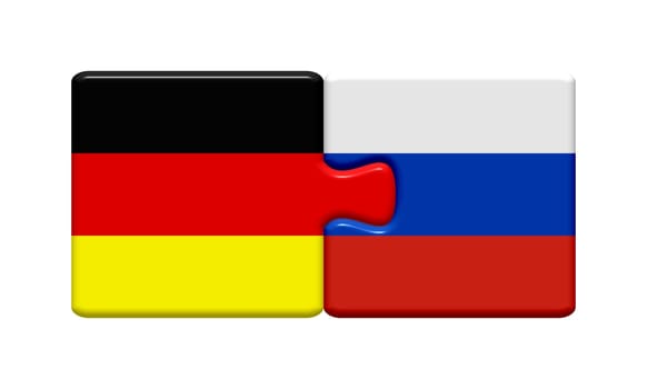 Puzzle pieces: Germany and Russia together