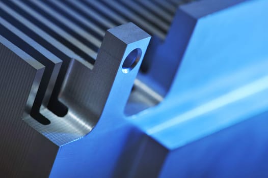 Abstract detailed view of a CNC-milled aluminum heat sink