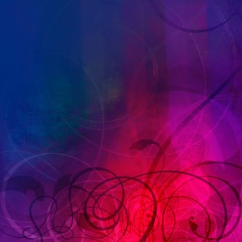 abstract painting in mixed-media style
