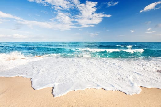Waves on the beach of Sardinia