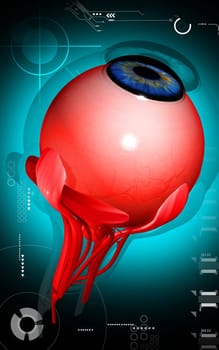 Digital illustration of eye in colour background