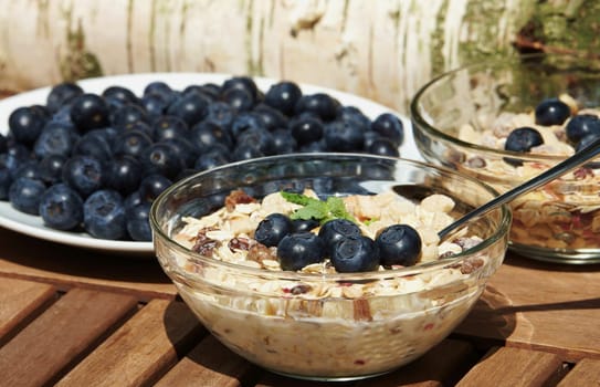 Muesli with blueberries