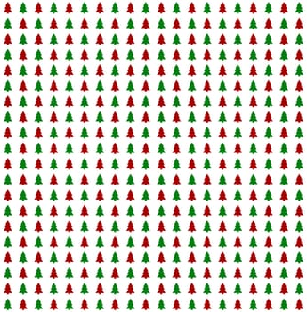 Christmas background white with green and red fir trees