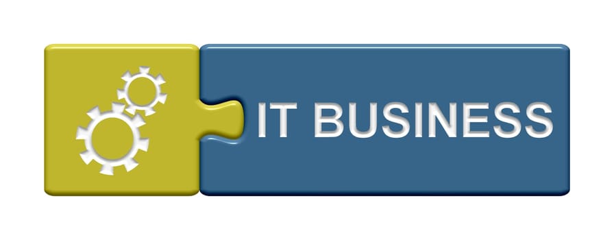 Puzzle button gold blue: IT Business