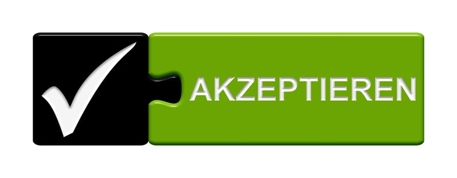Puzzle button black green: Accept