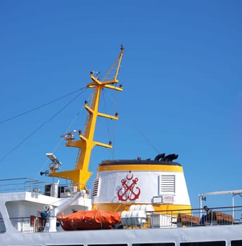 Detail of a ferry boat at Karakoy pier in Istanbul. Nearly 150,000 passengers use ferries daily in Istanbul, due to easy access to two different continents.