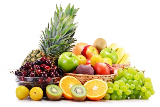 Composition with variety of fresh fruits. Balanced diet.