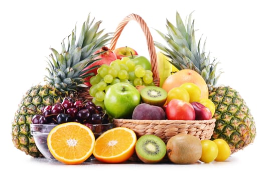 Composition with variety of fresh fruits. Balanced diet.