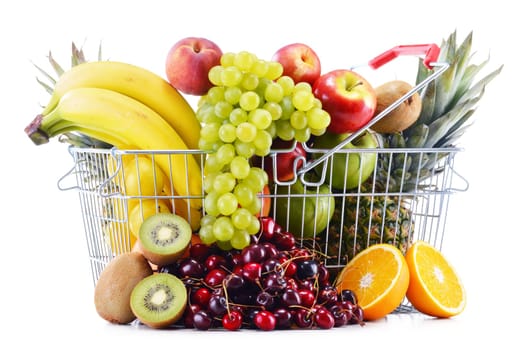 Composition with variety of fresh fruits. Balanced diet.