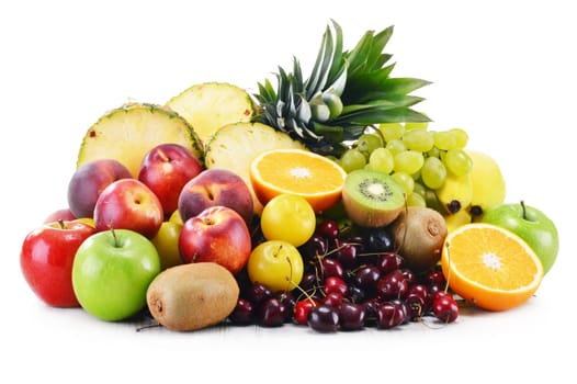 Composition with variety of fresh fruits. Balanced diet.