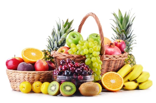 Composition with variety of fresh fruits. Balanced diet.