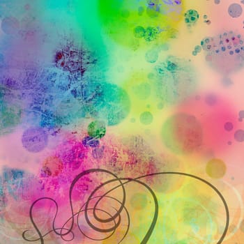 abstract painting in mixed-media style