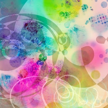abstract painting in mixed-media style