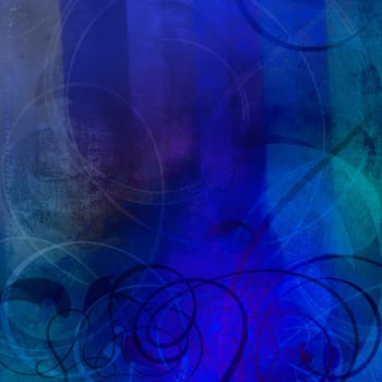 abstract painting in mixed-media style