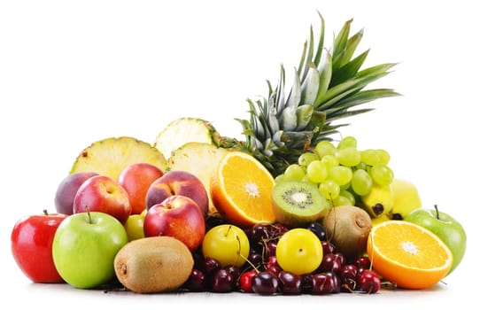Composition with variety of fresh fruits. Balanced diet.