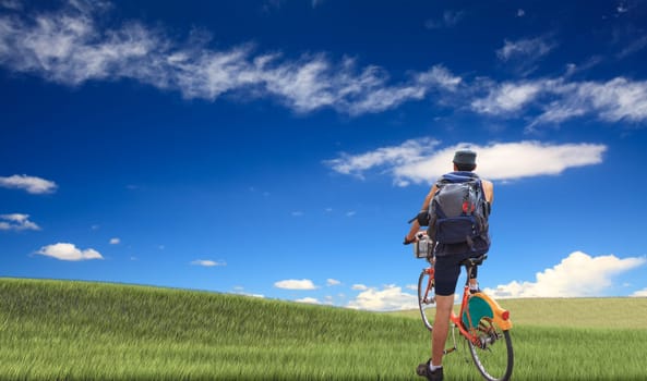 Bike riding with nice background for adv or others purpose use