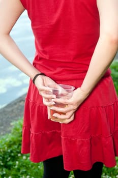 Woman with beer glass