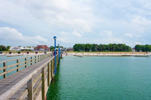 Beach promenade in Zingst, Germany, view from the pier