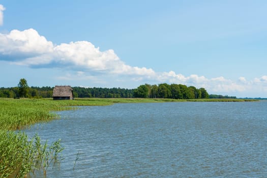 Fisherman's house at the Bodden, Fischland-Darss-Zingst, near Wieck am Darss