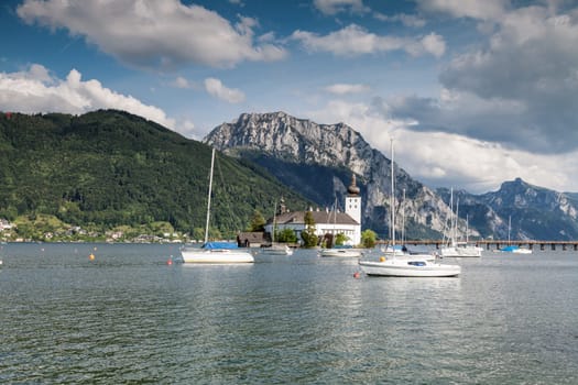 Castle on Traunsee lake in Austria
