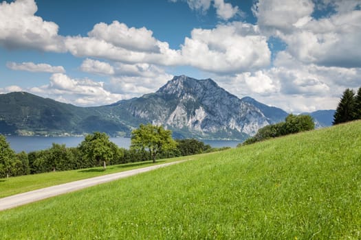 Beautiful Austrian landscape in Traunsee