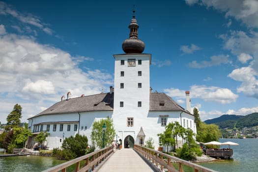 Castle on Traunsee lake in Austria