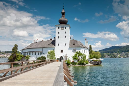 Castle on Traunsee lake in Austria