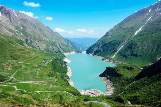 Kaprun Reservoir,landscape in the Hohe Tauern